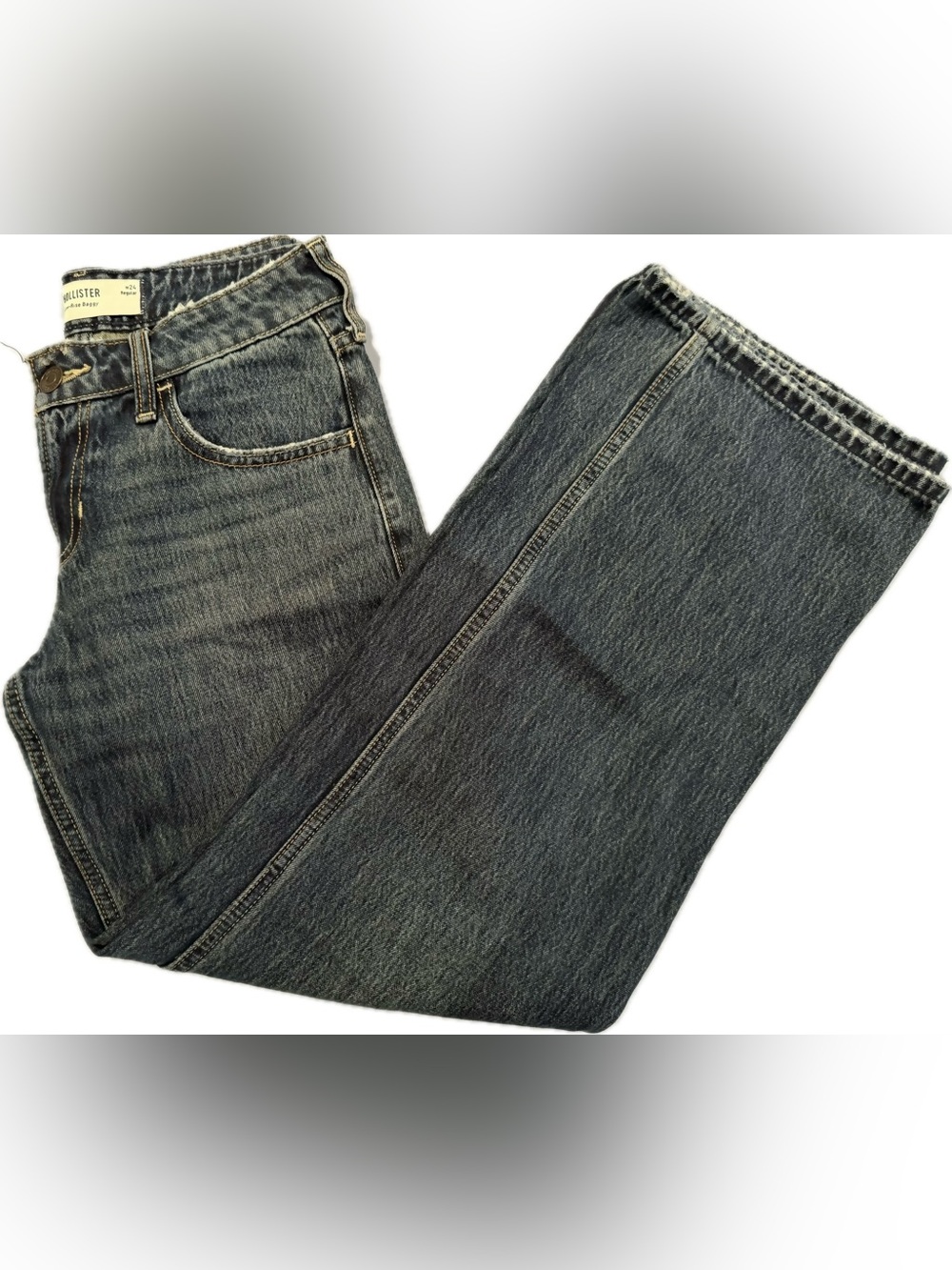 Hollister Women’s  Dark Blue Wash Low Rise Baggy